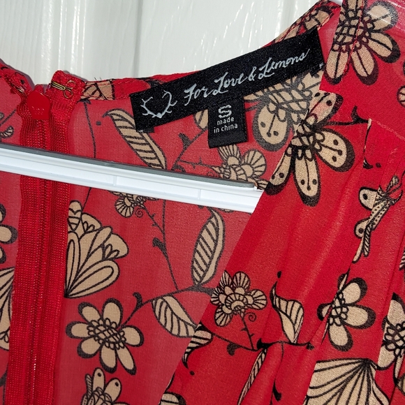 🍋FOR LOVE AND LEMONS RED AND BEIGE ROMPER size  Small - Picture 5 of 6